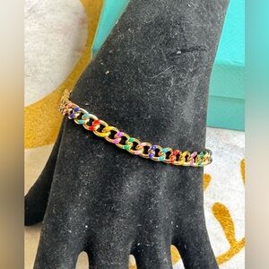 Multicolor Gold Chain Bracelet